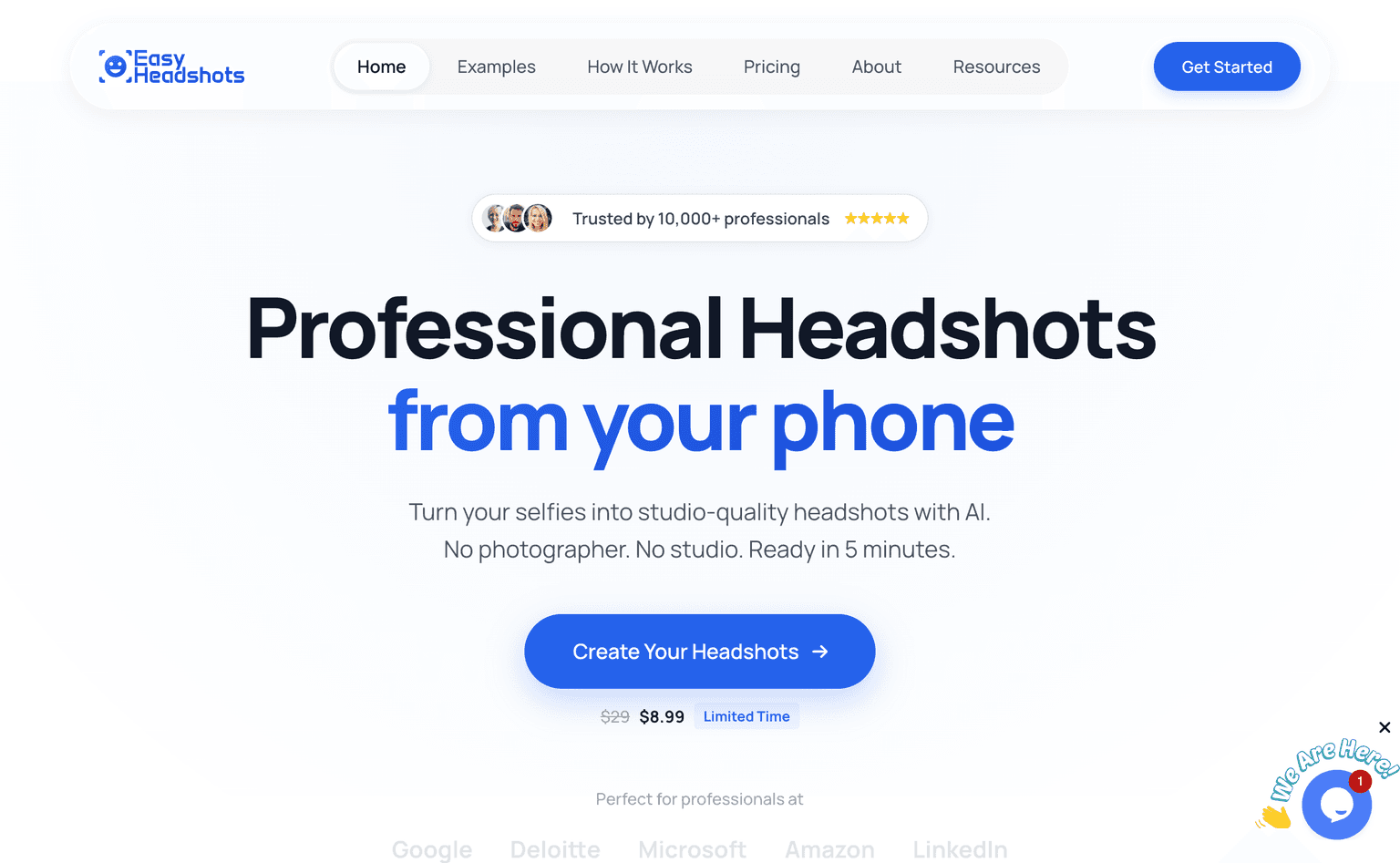 EasyHeadshots.ai website screenshot