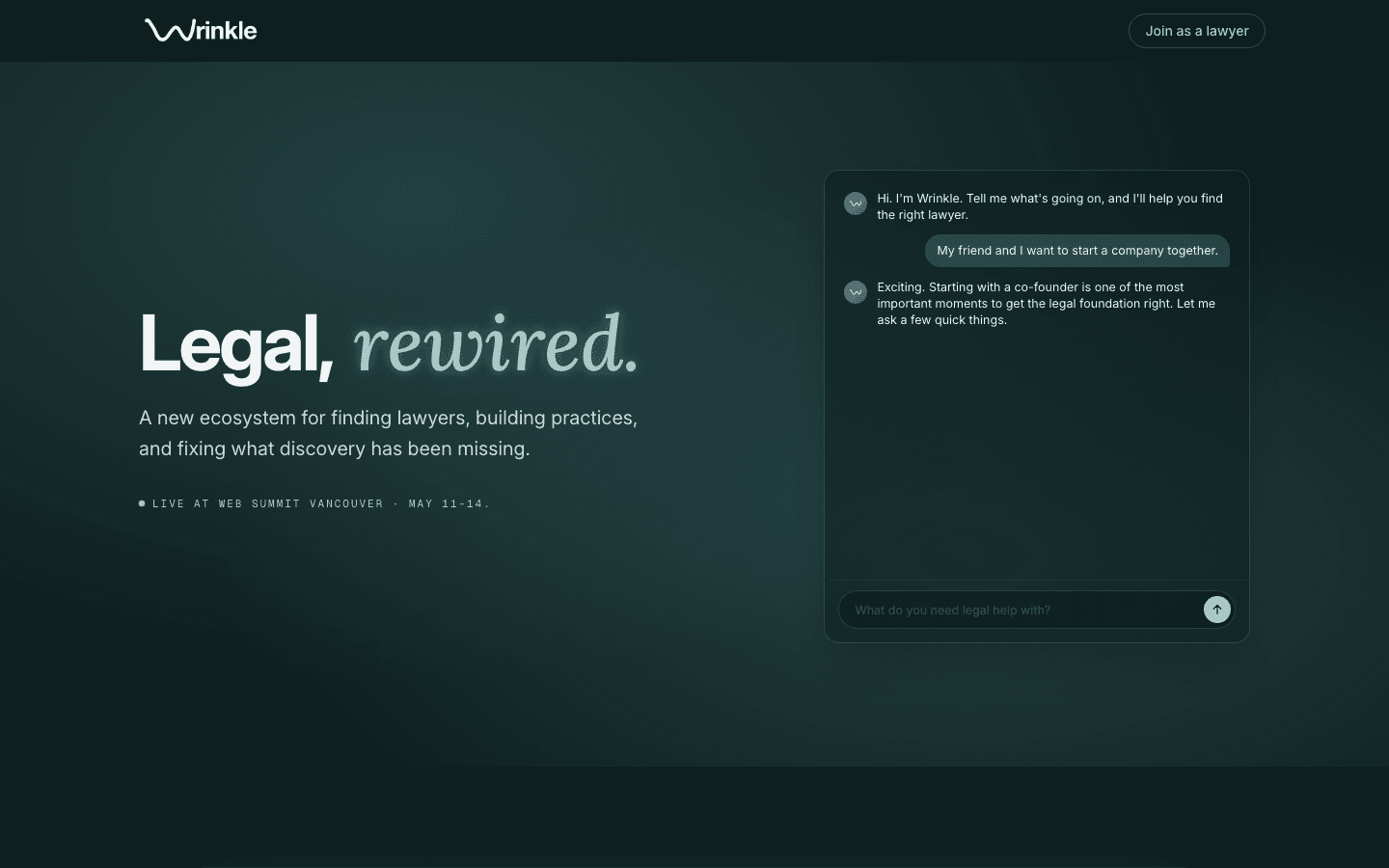 Wrinkle website screenshot